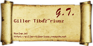 Giller Tibériusz névjegykártya